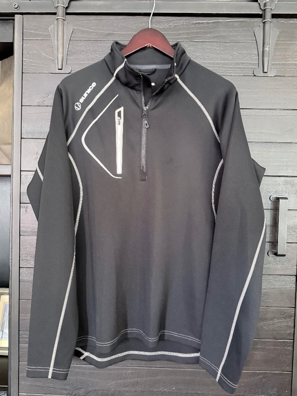 Sunice Mens Allendale Stretch Quarter zip Pullover, sz L